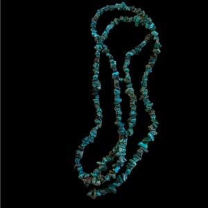 Genuine Turquoise Chip Bead Necklace - Natural Stone